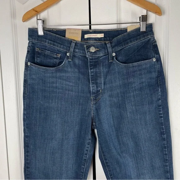 Levi's Classic Straight Jeans Women’s 10 Blue (W30 L30) Mid Rise Hypersoft Denim - Picture 2 of 14